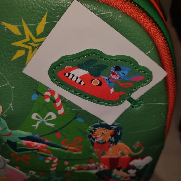 Disney Loungefly Backpack Christmas NWT Tinker Stitch GLOW IN DARK Peter Mickey - Picture 8 of 16